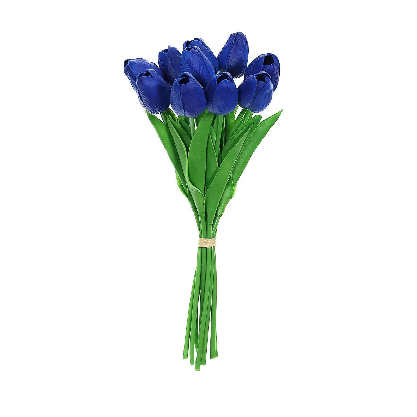 10 Stems 13" Royal Blue Real Touch Artificial Foam Tulip Flowers