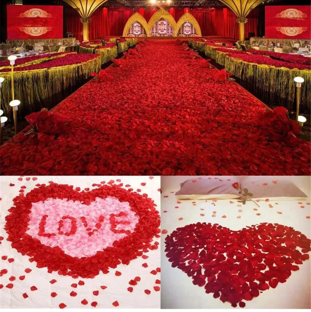 100 Pcs/Pack Artificial Flower Rose Petals for Wedding Valentine's Day Decor