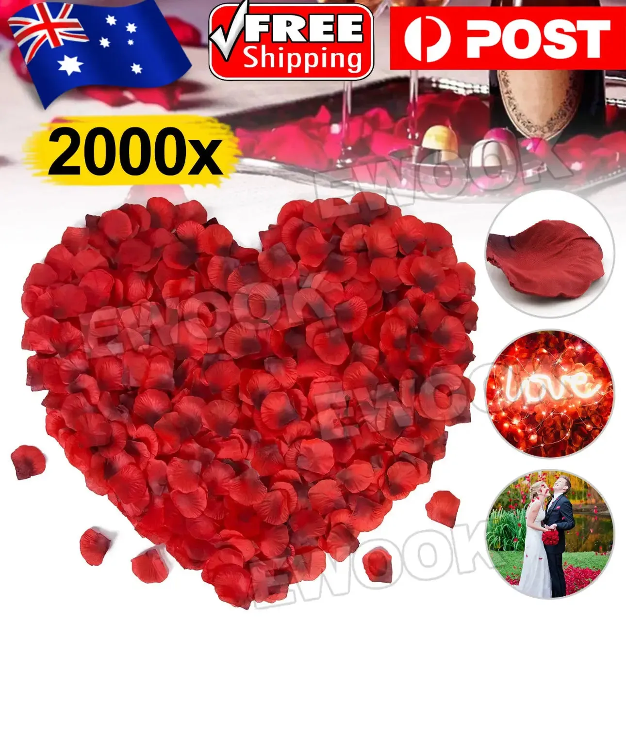 100 Pcs/Pack Artificial Flower Rose Petals for Wedding Valentine's Day Decor