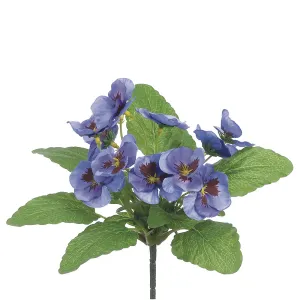 10" Silk Pansy Flower Bush -Blue (pack of 36)