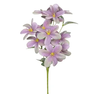 12" Rhododendron Silk Flower Stem -Lavender/Green (pack of 12)