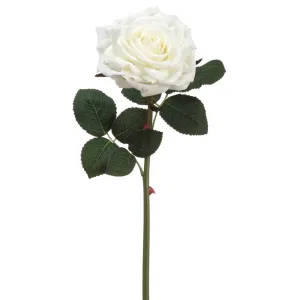 12" Silk Real Touch Rose Flower Spray -White (pack of 24)