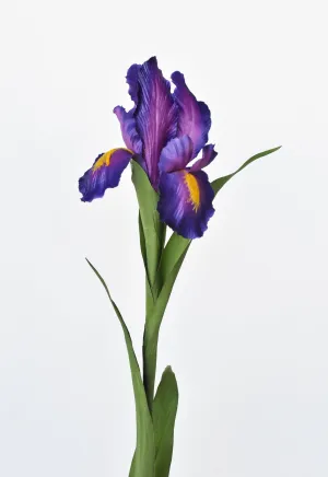 28" Faux Purple Iris Stem