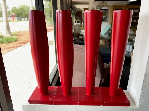 36" Red vases