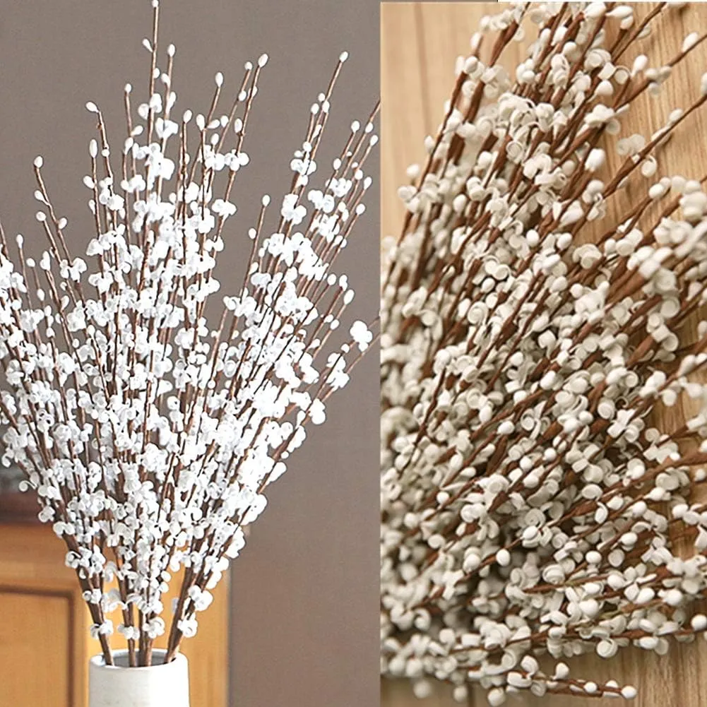 5 Pcs 30" Long Jasmine Artificial Flowers Faux Berries Fake Flower White