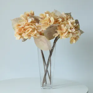 Artificial Flowers Tan Silk Hydrangea Fake Floral