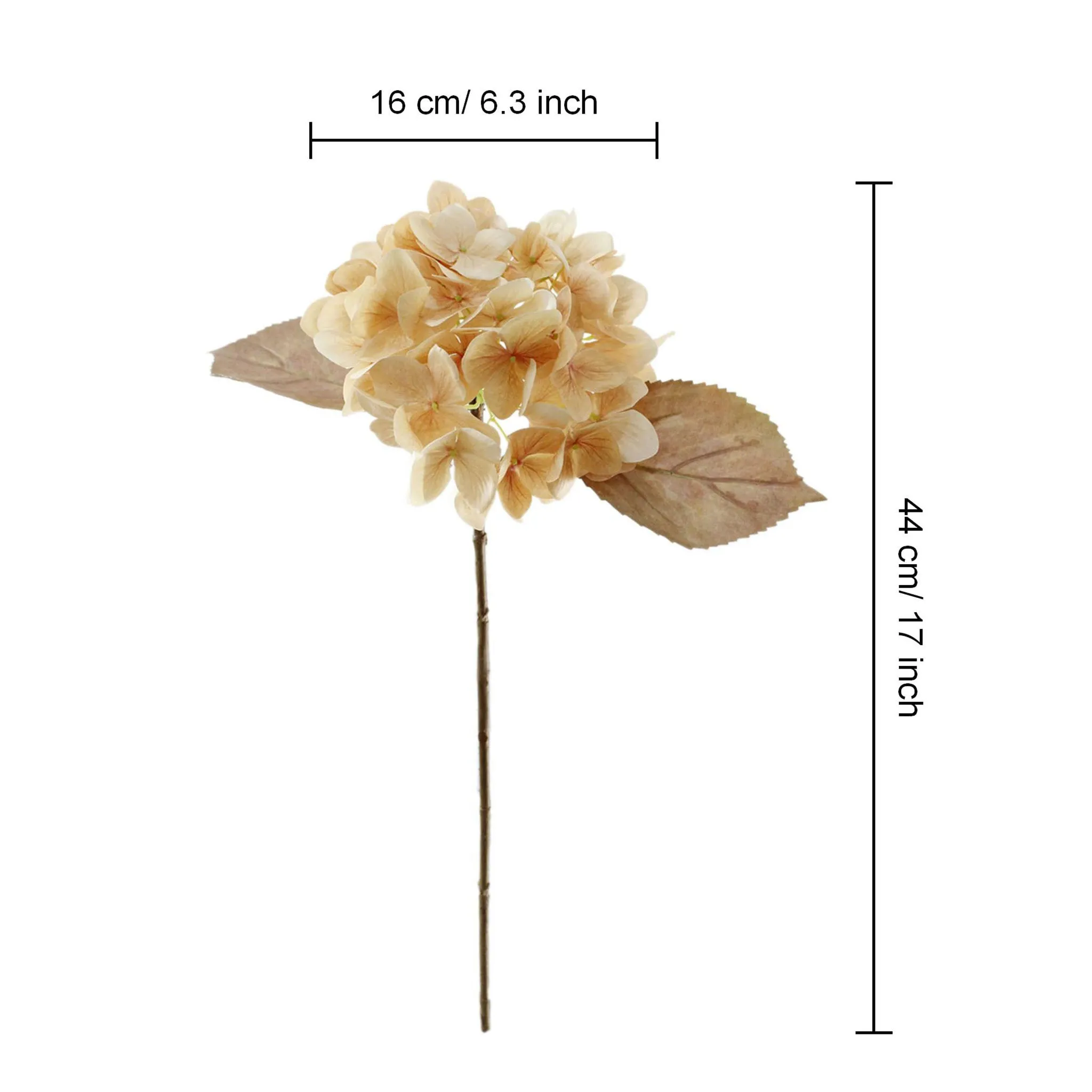 Artificial Flowers Tan Silk Hydrangea Fake Floral