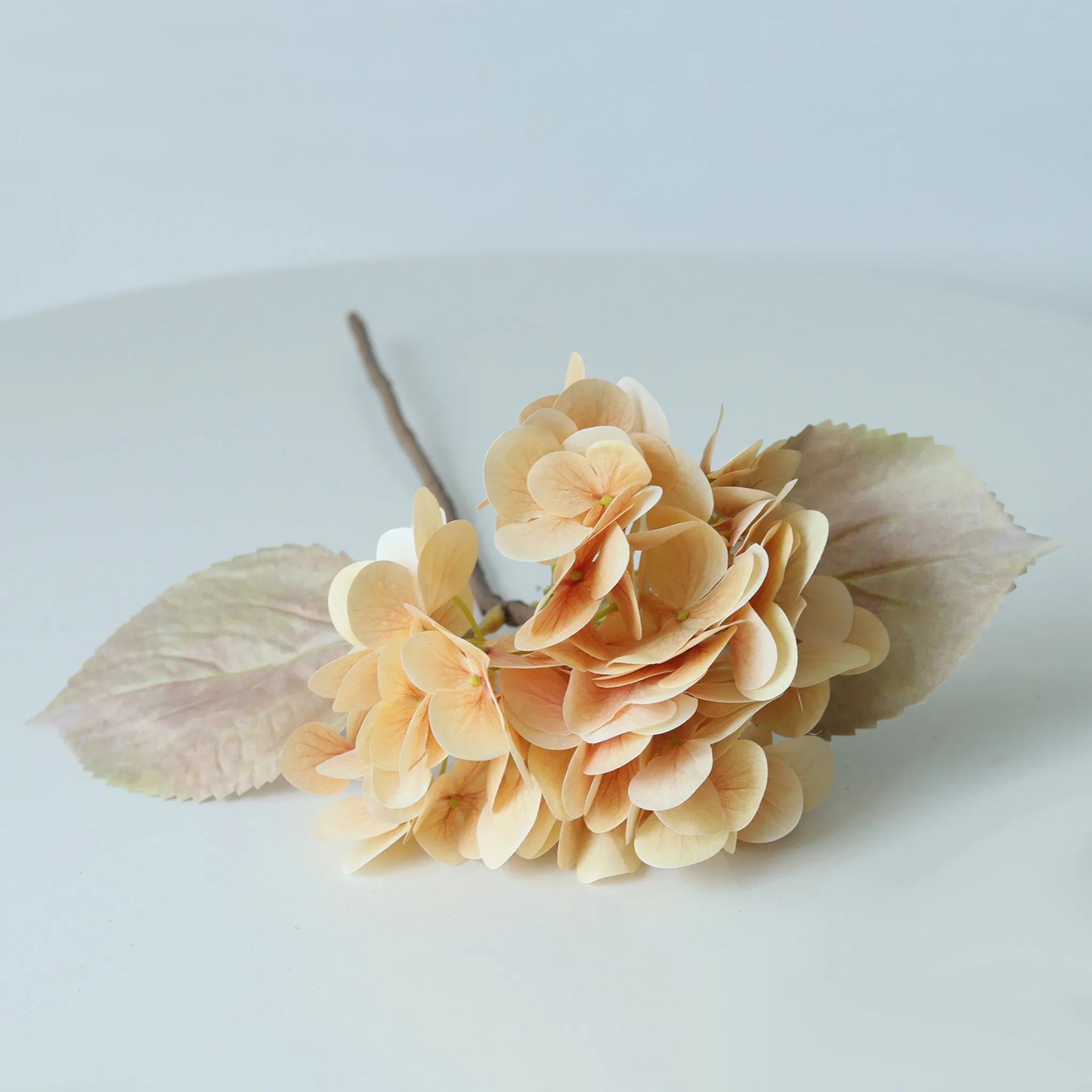 Artificial Flowers Tan Silk Hydrangea Fake Floral