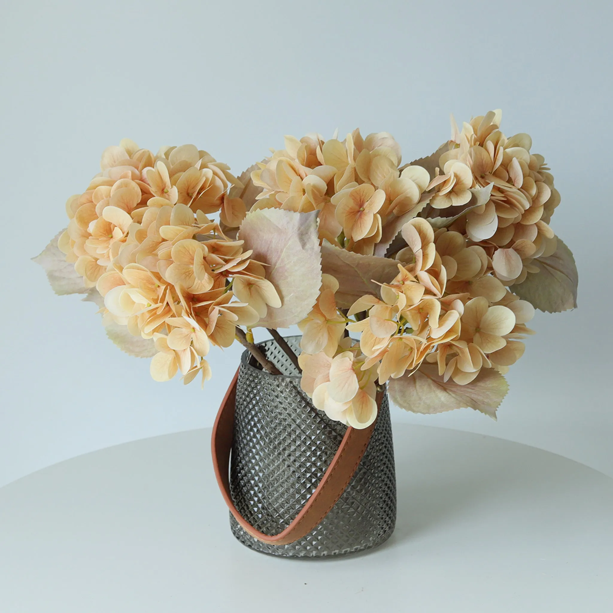 Artificial Flowers Tan Silk Hydrangea Fake Floral