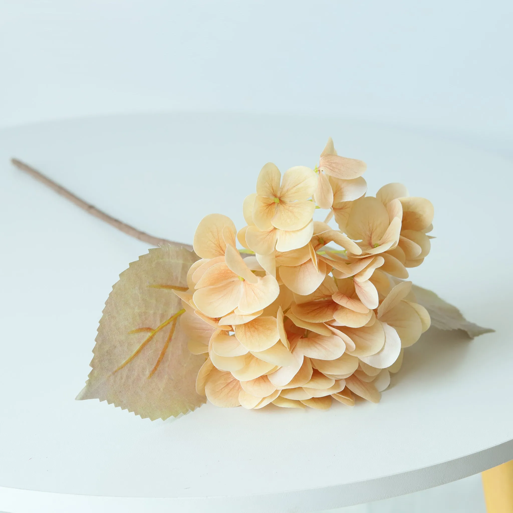 Artificial Flowers Tan Silk Hydrangea Fake Floral