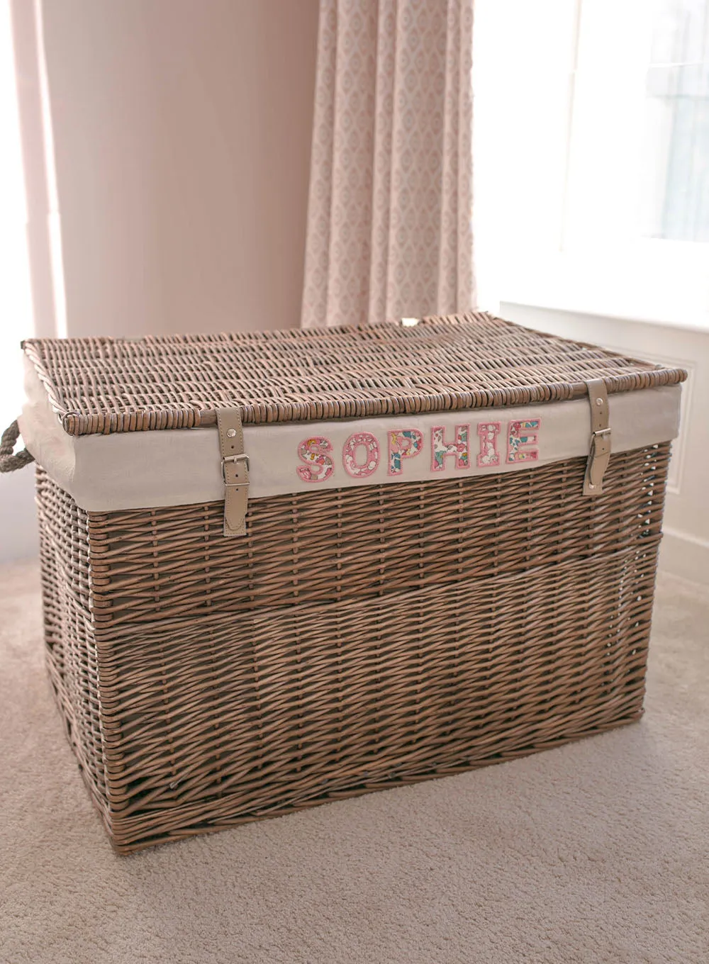 Bespoke Baskets Large Personalised Letters Toy Box in Betsy Floral