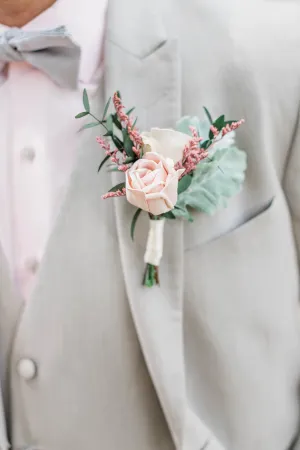 Blushing Rose Boutonniere