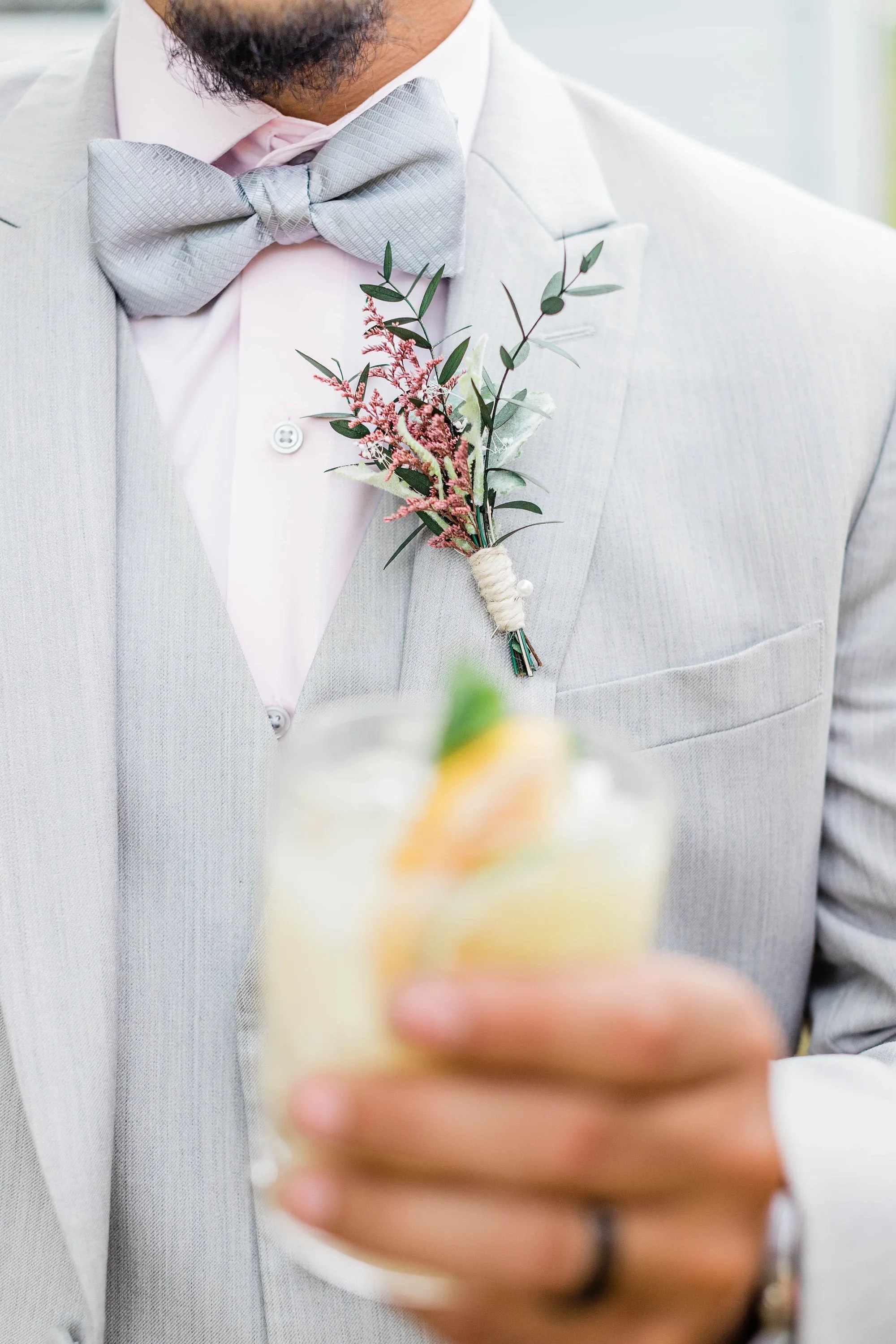 Blushing Rose Boutonniere