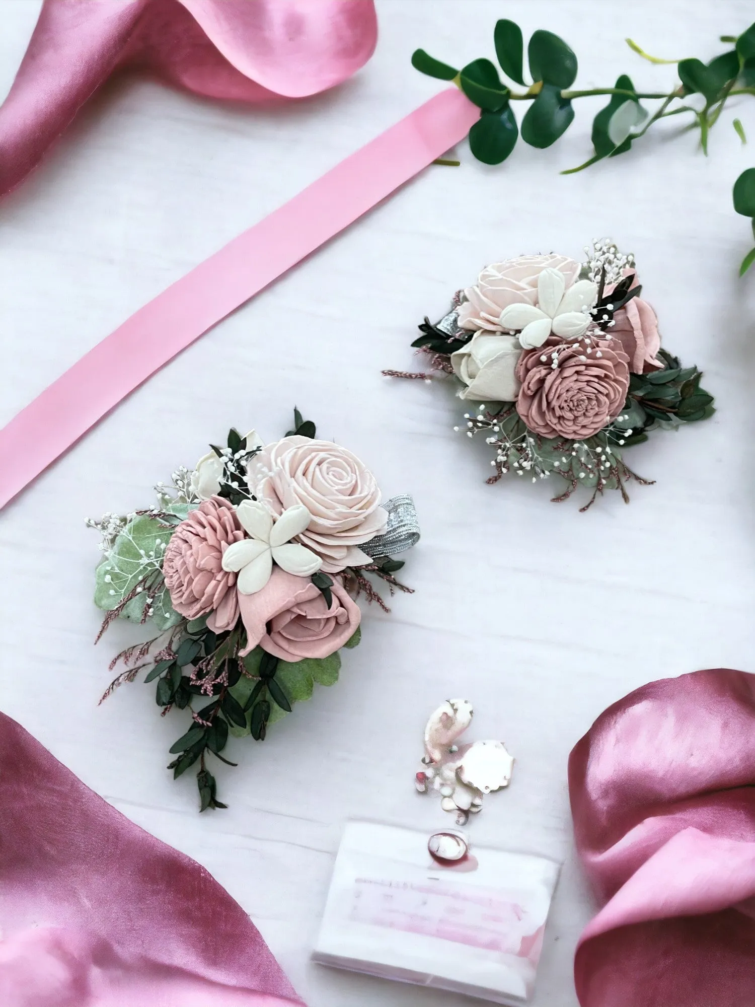 Blushing Rose Wrist Corsage