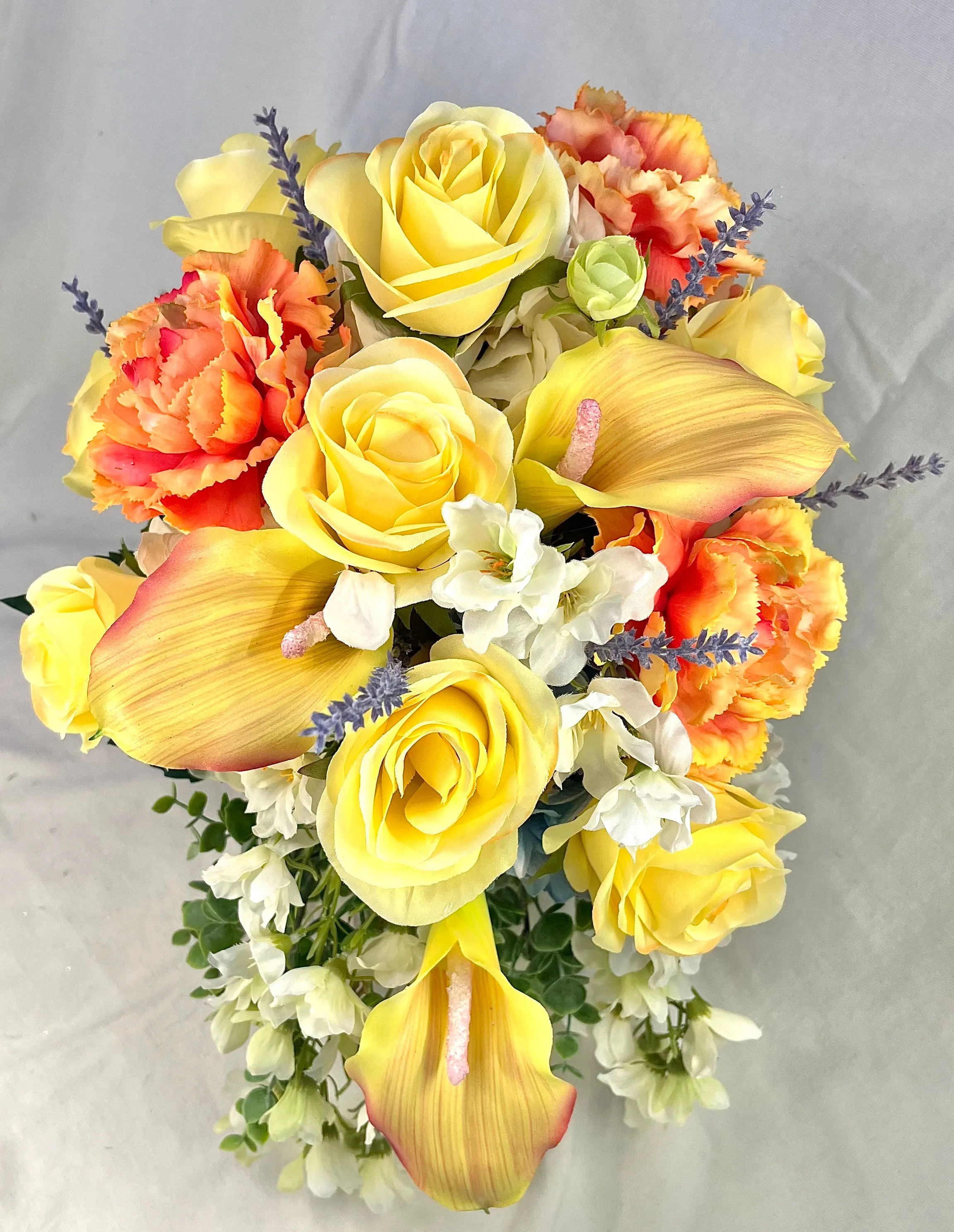 Bright Colors Cascading Wedding Bouquet