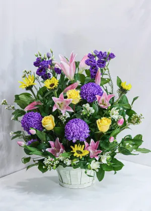 Bright Greeting Flower Basket