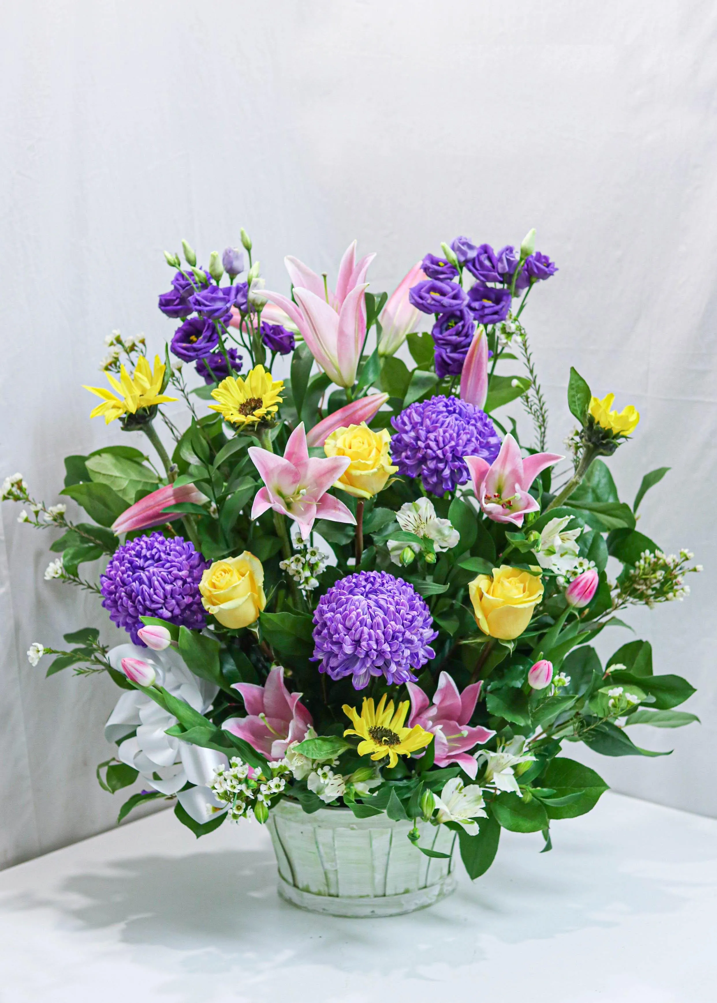 Bright Greeting Flower Basket