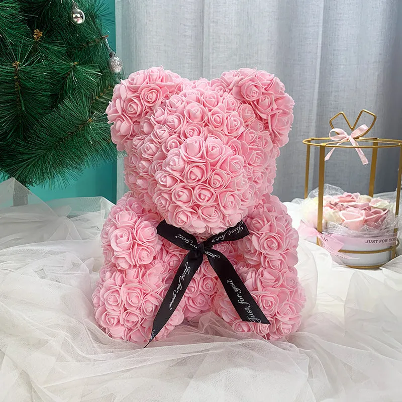 Bulk Rose Bear Artificial Foam Flowers Bear Romantic Creative Gifts For Valentines Day Wholesale