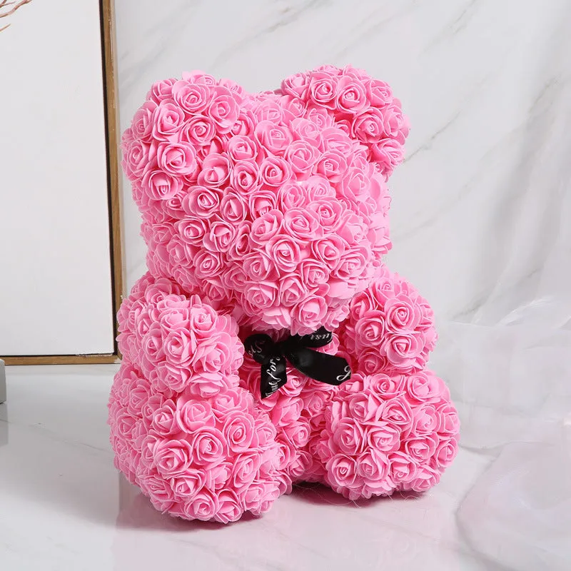 Bulk Rose Bear Artificial Foam Flowers Bear Romantic Creative Gifts For Valentines Day Wholesale