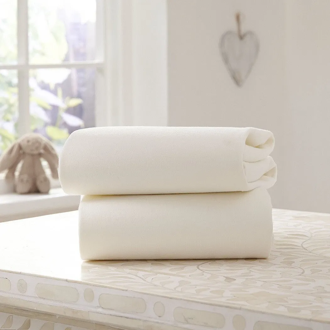 Clair De Lune Fitted Sheets for Moses Baskets - Pack of 2 (Cream)