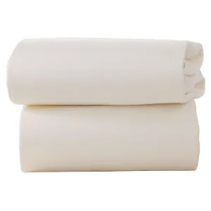 Clair De Lune Fitted Sheets for Moses Baskets - Pack of 2 (Cream)