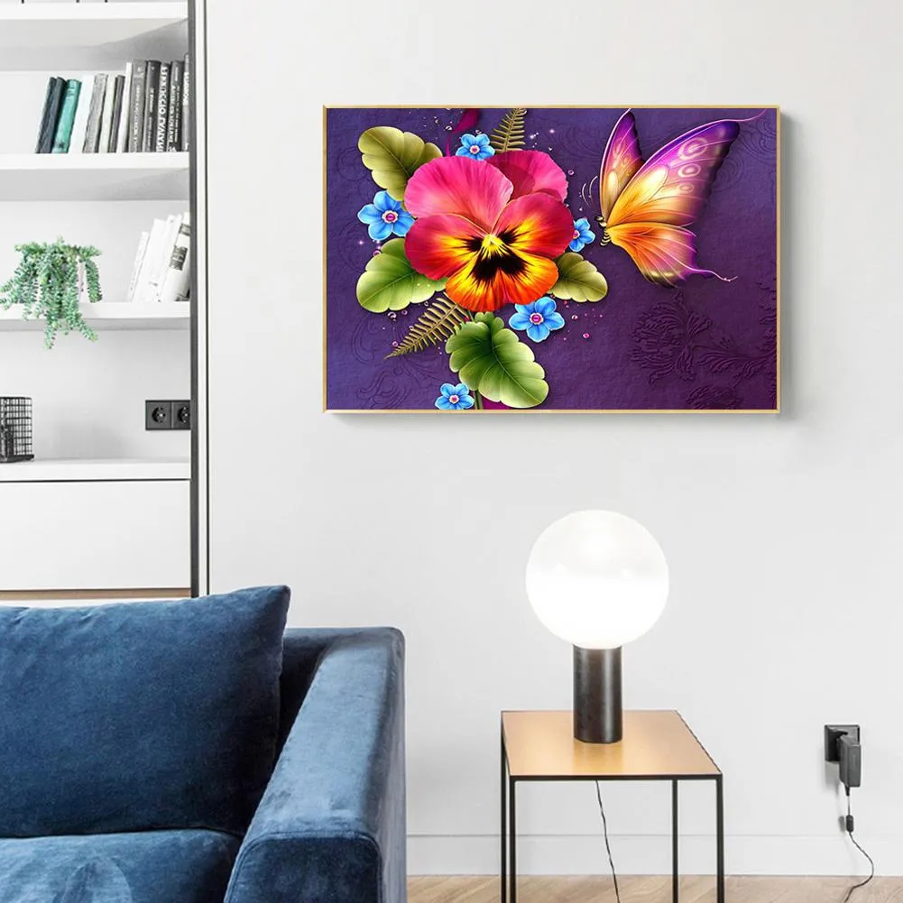 Colorful Flower - Full Round Diamond - 40x30cm