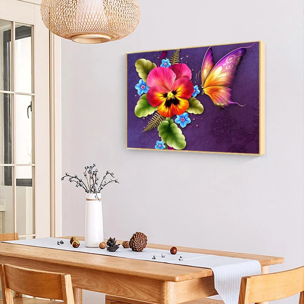 Colorful Flower - Full Round Diamond - 40x30cm