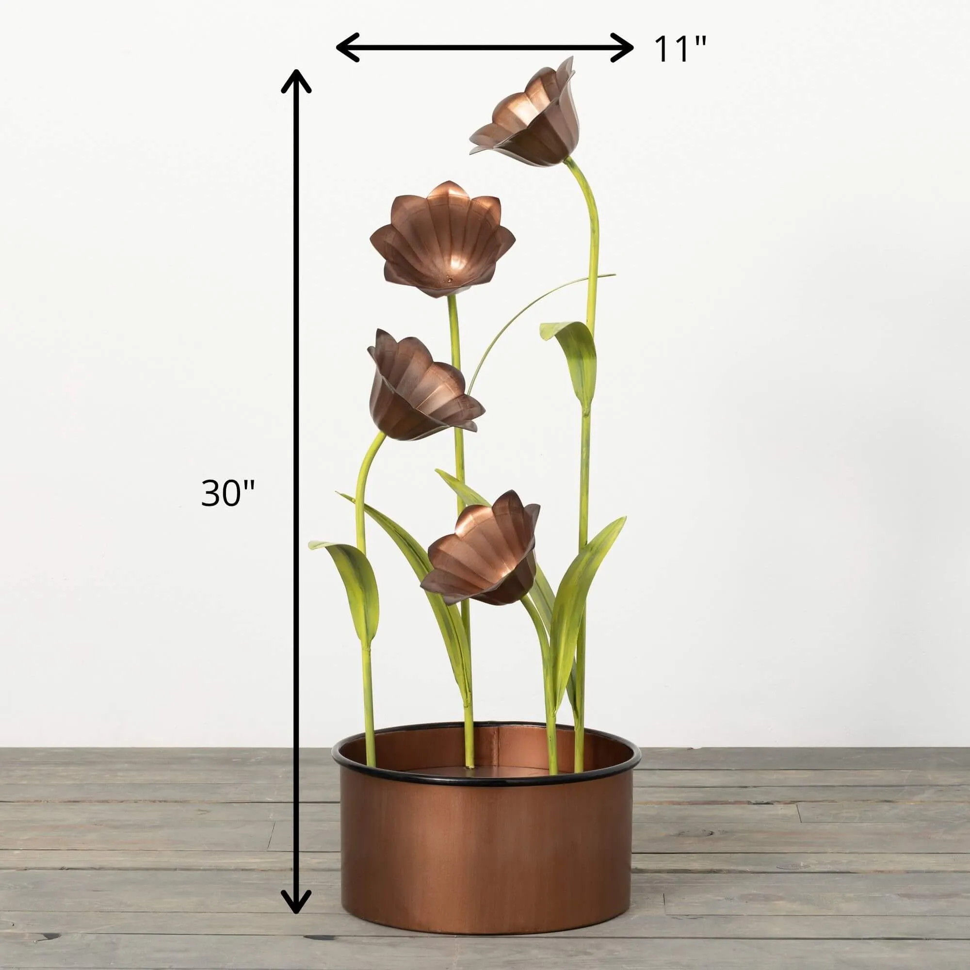 Copper Tulip Water Fountain