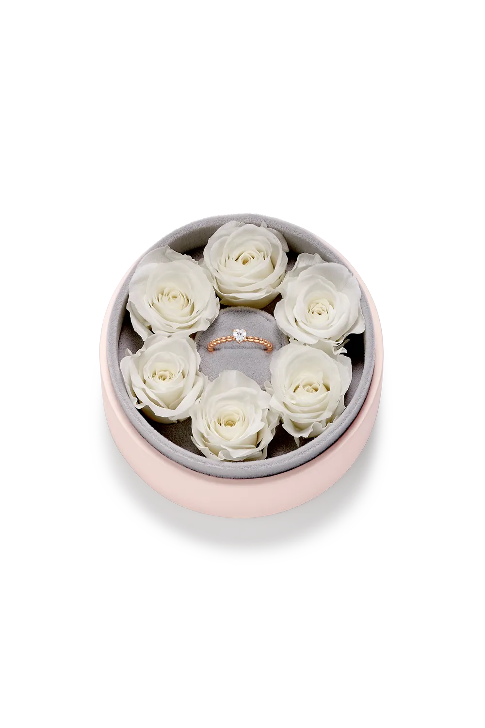 Crystal Heart Rosebox Round Mini Rose Gold