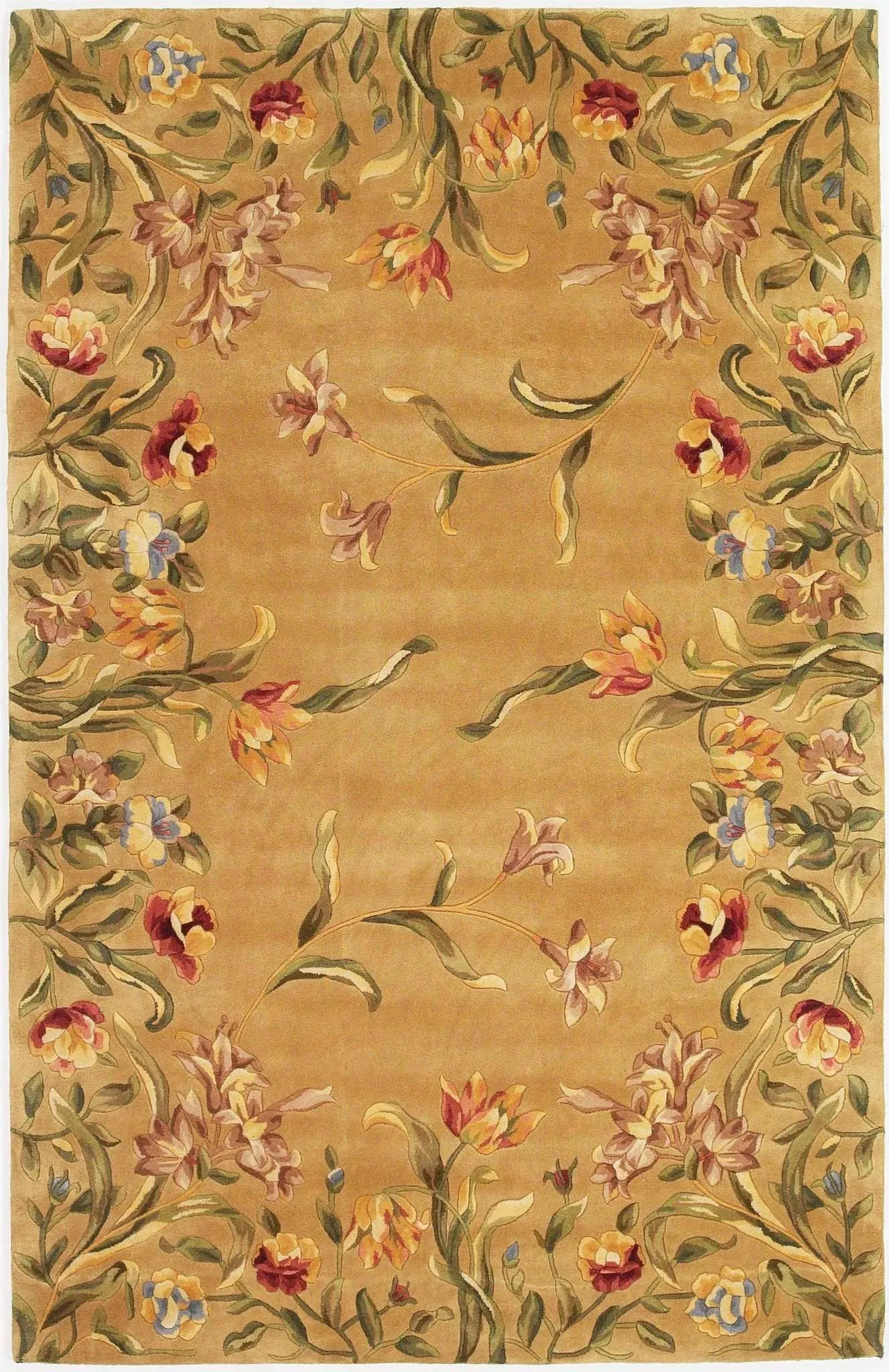 Emerald 9080 Gold Tulip Garden Area Rug