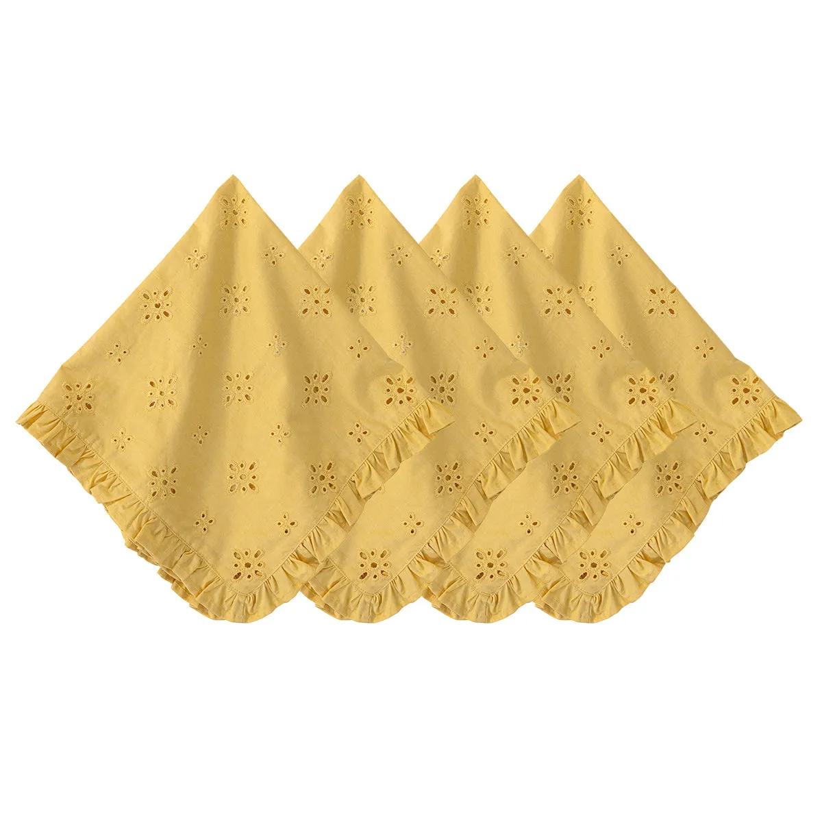 Eyelet Napkin Set/4 - Sunflower