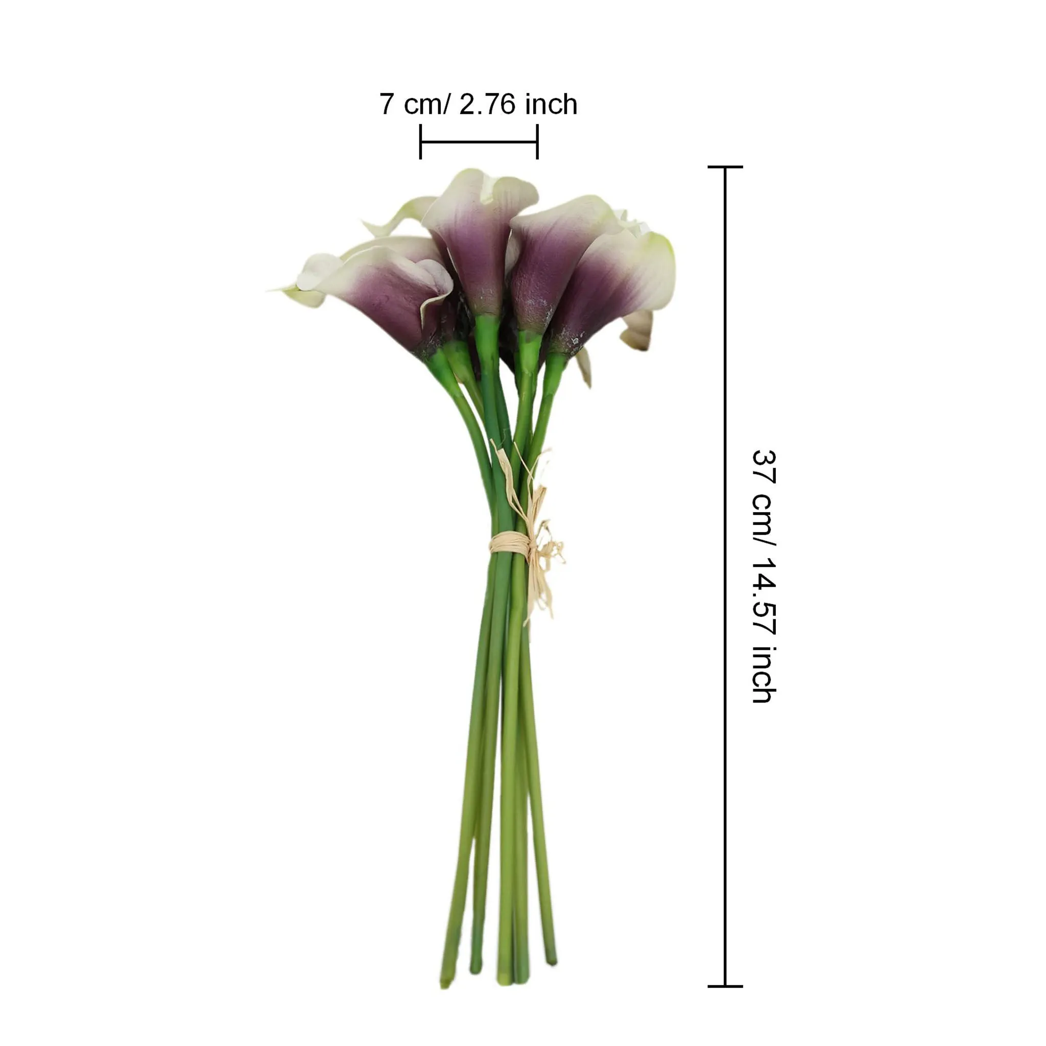 Fake Calla Lily Real Touch Flower Bouquet Picasso Purple