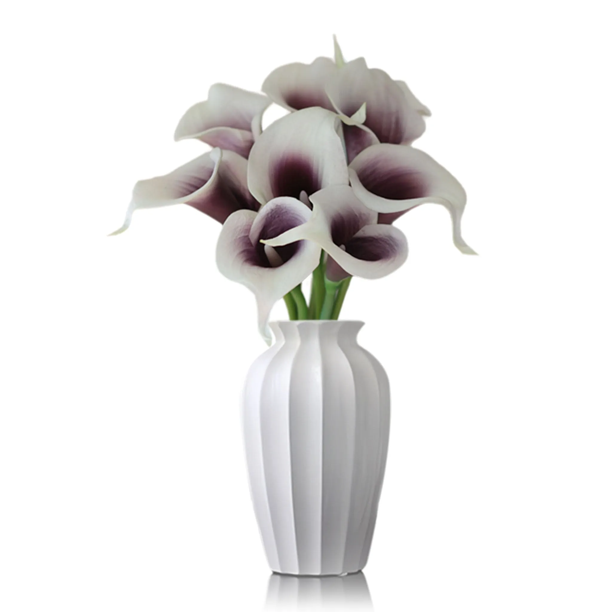 Fake Calla Lily Real Touch Flower Bouquet Picasso Purple