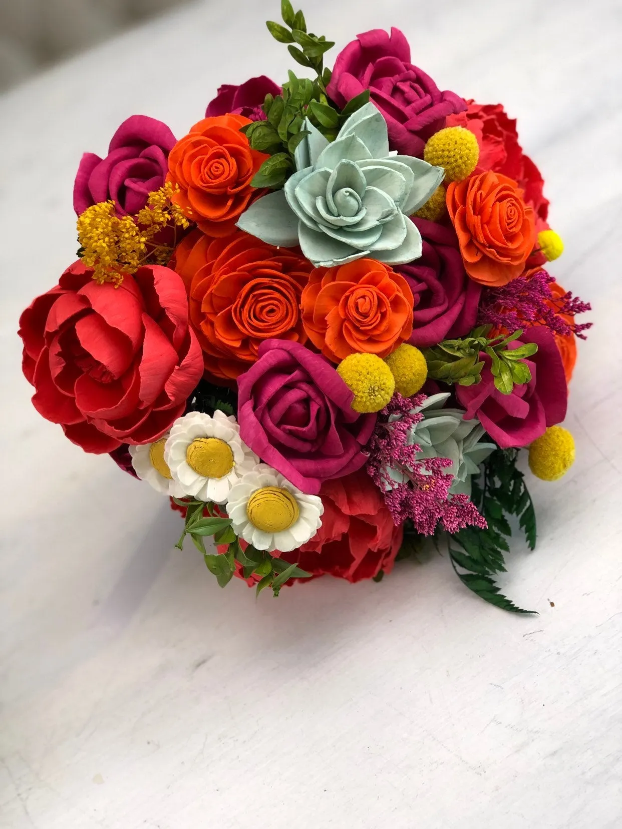 Fancy Plantsy Vibrant Wood Flower Bouquet