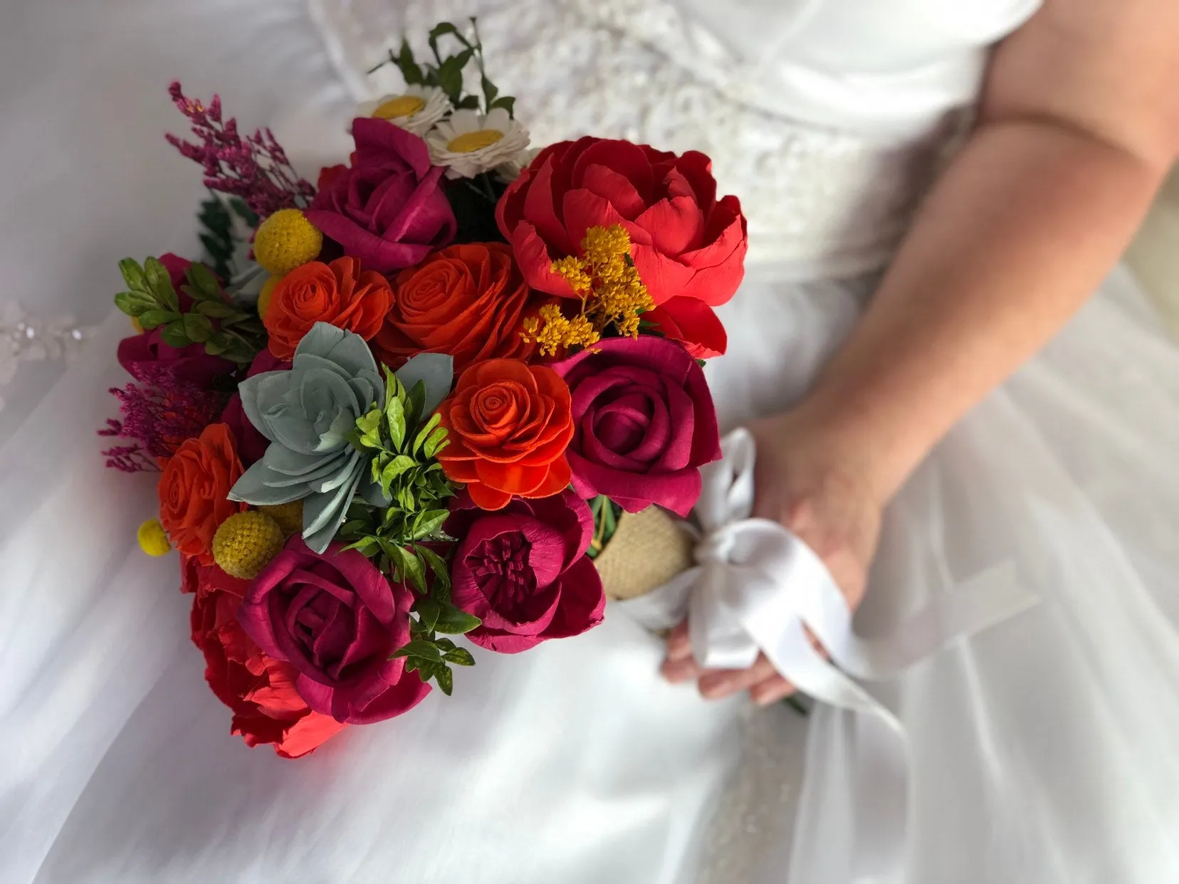 Fancy Plantsy Vibrant Wood Flower Bouquet