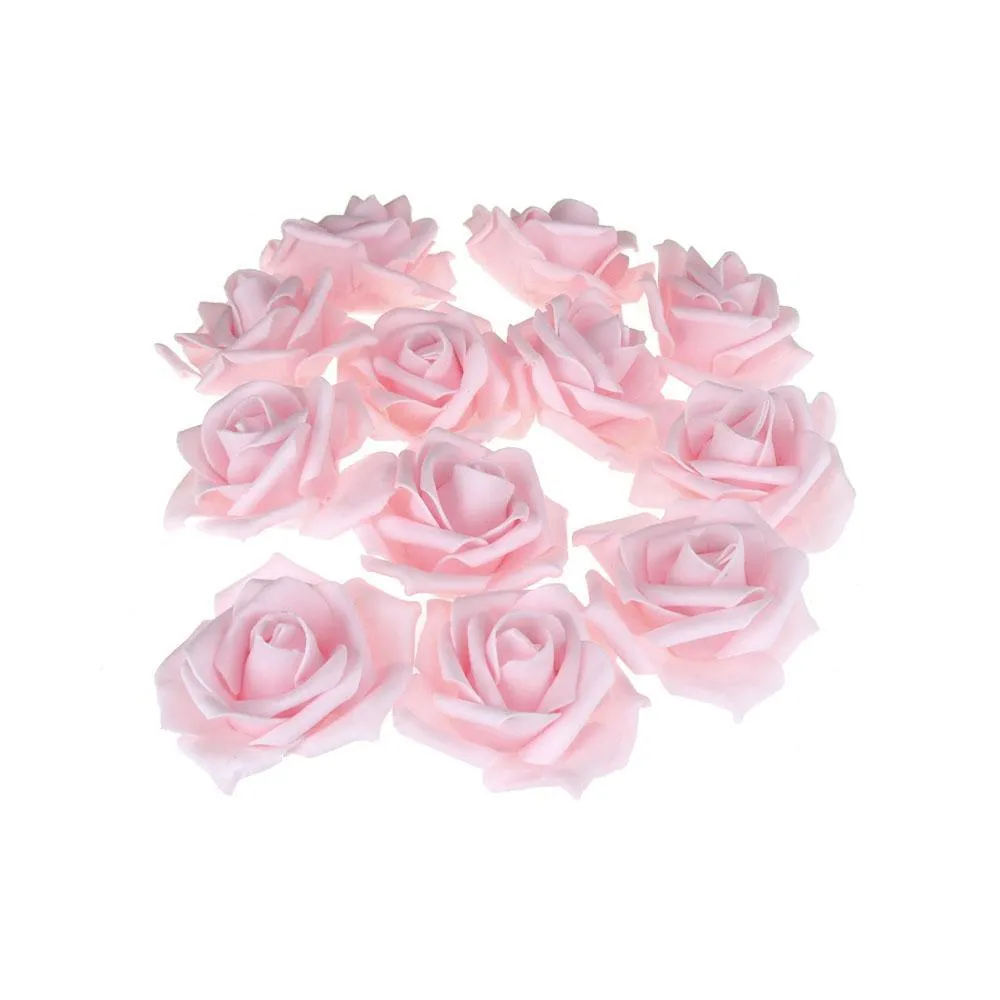 Foam Roses Flower Head Embellishment, 3-Inch, 12-Count