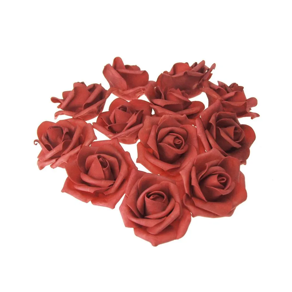 Foam Roses Flower Head Embellishment, 3-Inch, 12-Count