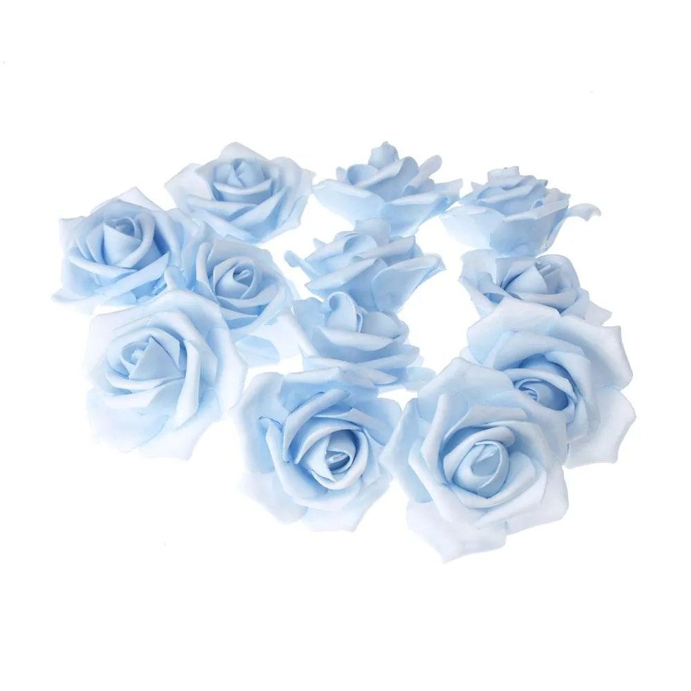 Foam Roses Flower Head Embellishment, 3-Inch, 12-Count