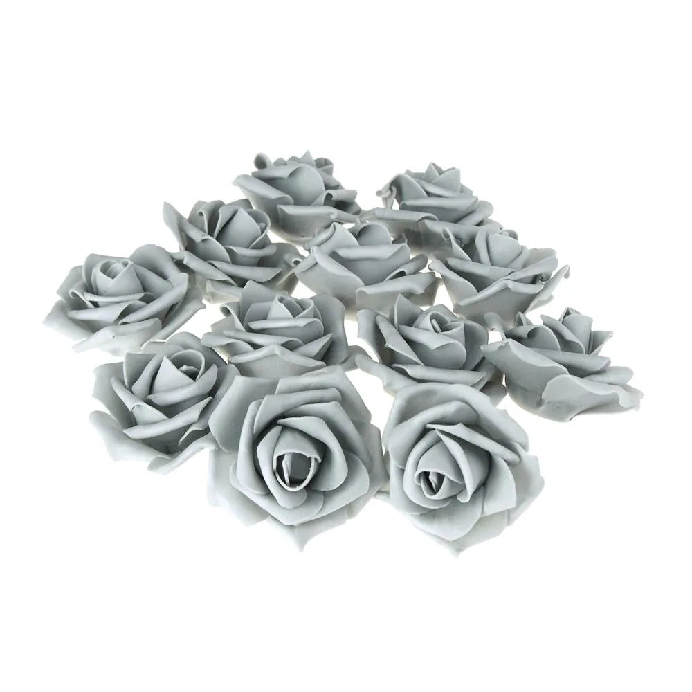 Foam Roses Flower Head Embellishment, 3-Inch, 12-Count