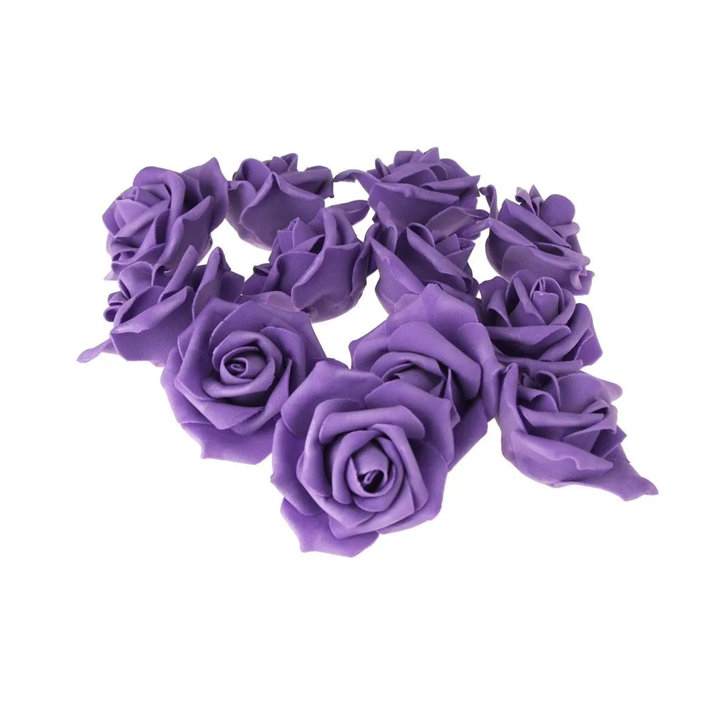 Foam Roses Flower Head Embellishment, 3-Inch, 12-Count