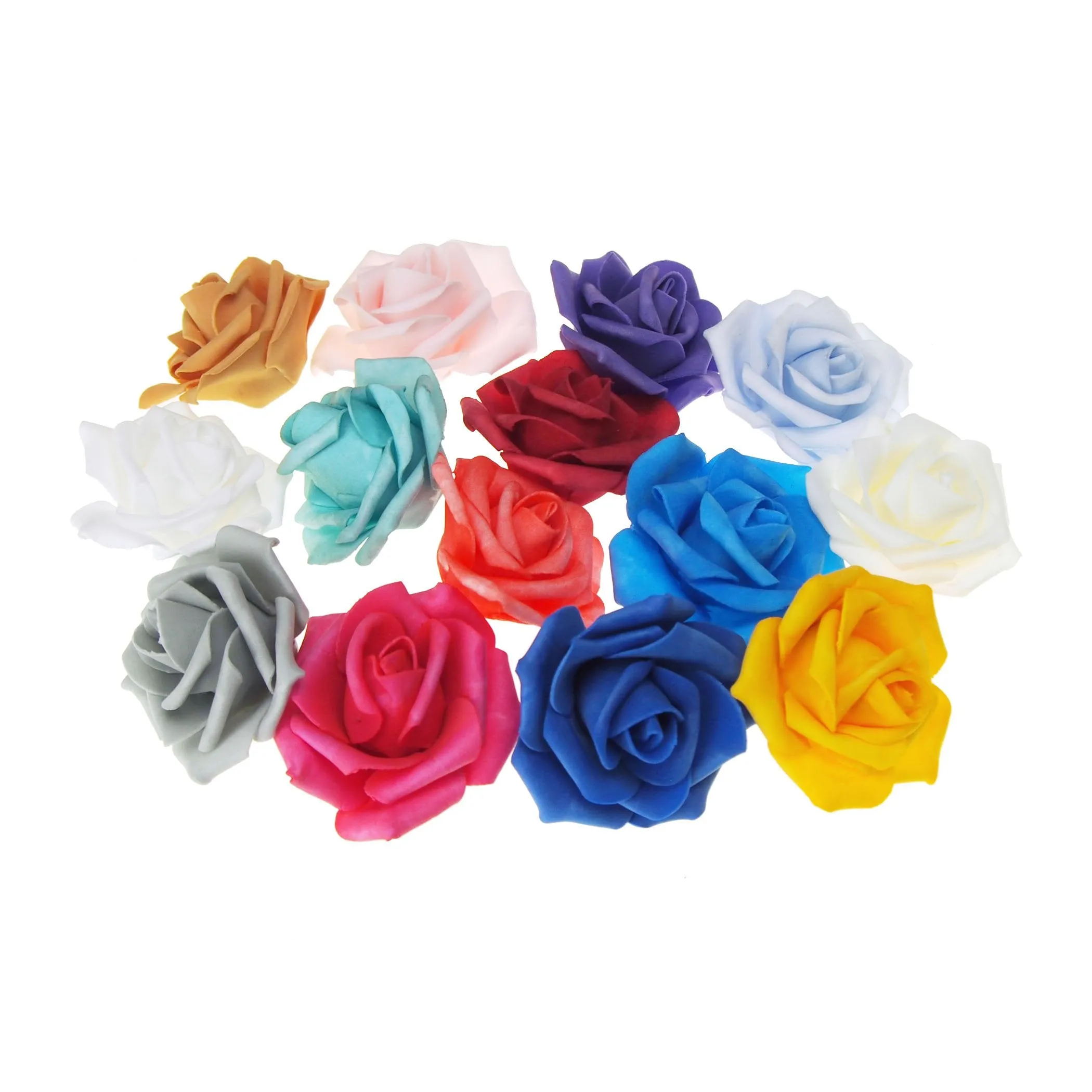 Foam Roses Flower Head Embellishment, 3-Inch, 12-Count