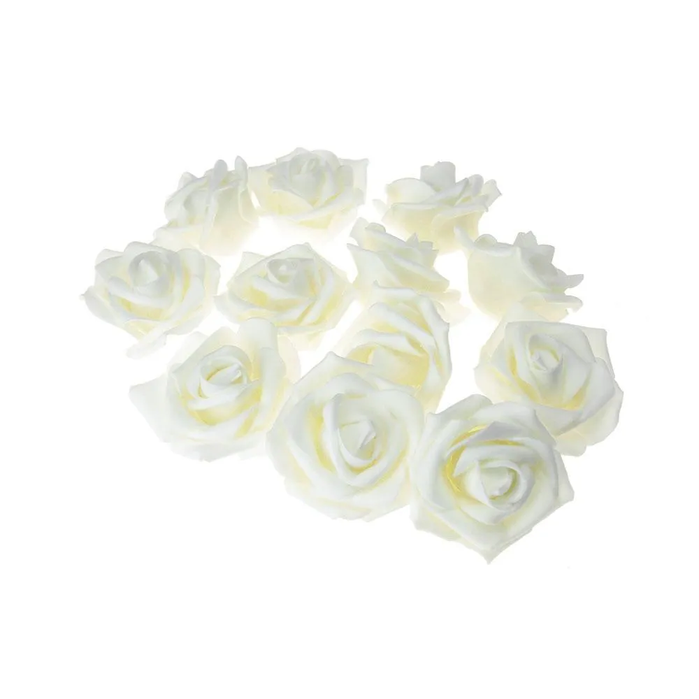 Foam Roses Flower Head Embellishment, 3-Inch, 12-Count