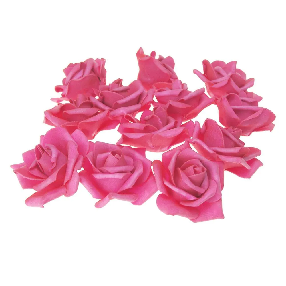 Foam Roses Flower Head Embellishment, 3-Inch, 12-Count