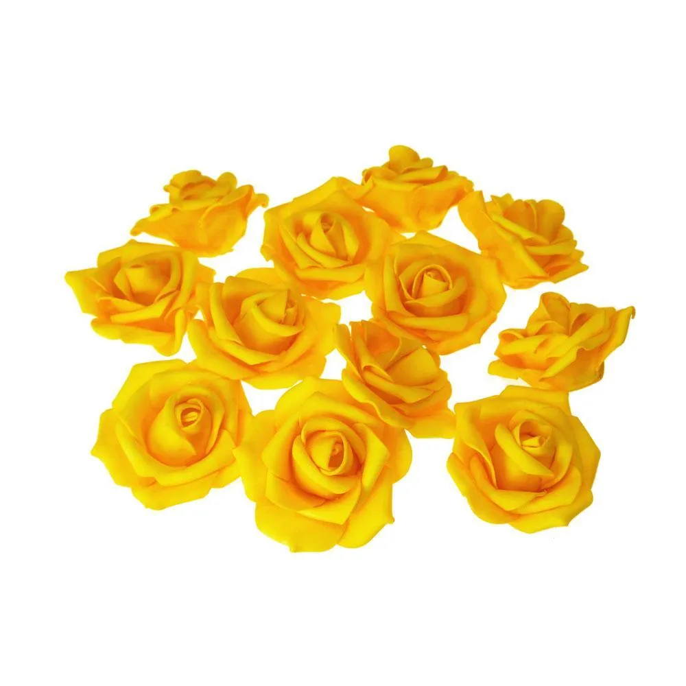 Foam Roses Flower Head Embellishment, 3-Inch, 12-Count