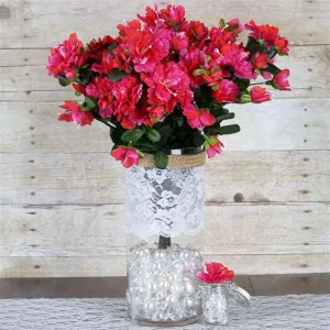 Gardenia Bush Artificial Silk Flowers - Fuchsia