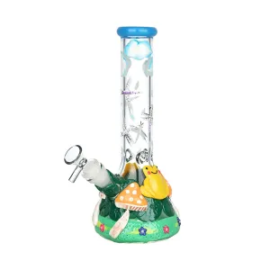 Glass Froggy Friend Mushroom Beaker Bong