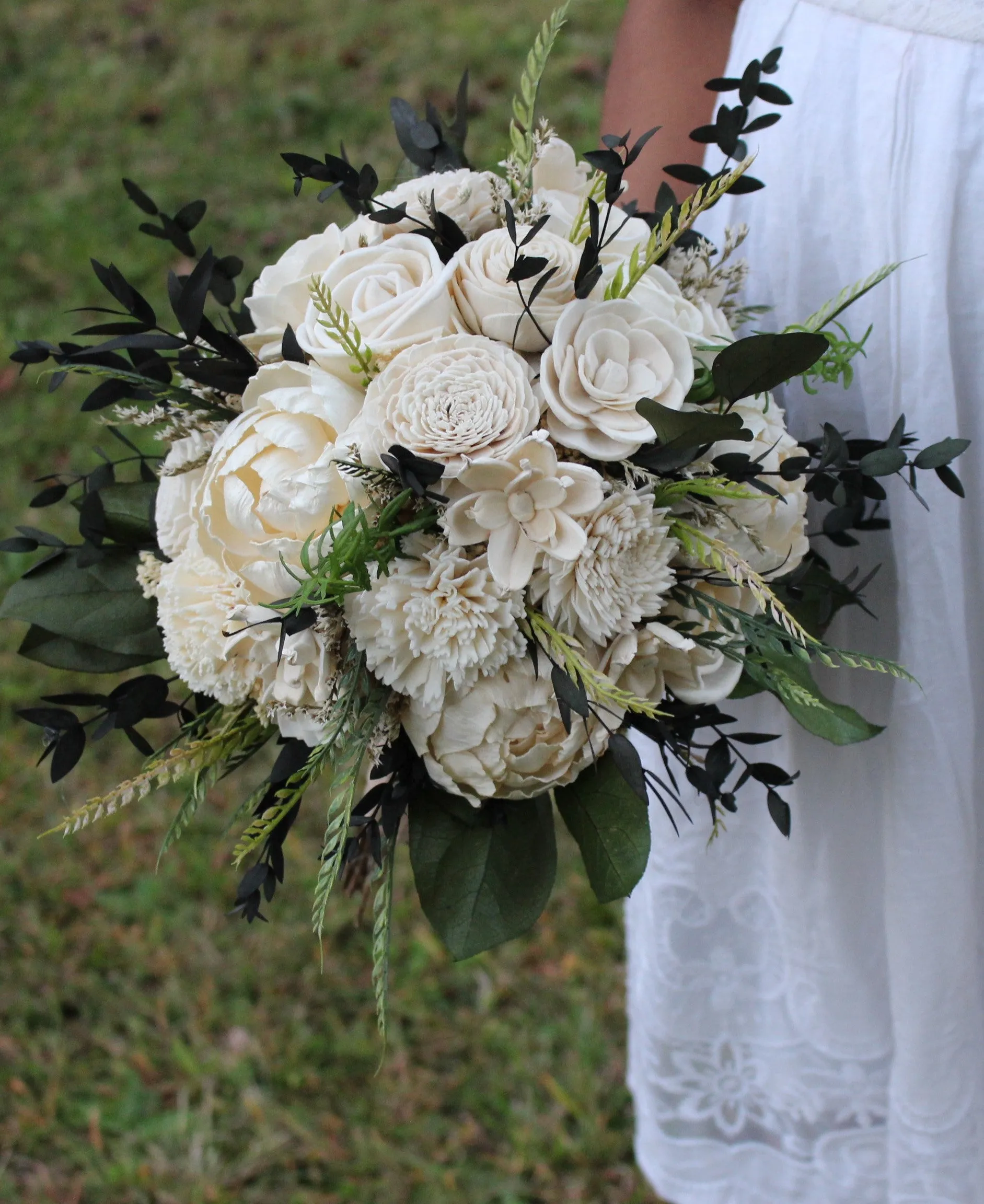 Ivory Peony  Sola Wood Wedding Bouquet