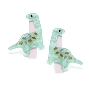 Lilies & Roses Preciousaurus Pearlized Green Hair Clips