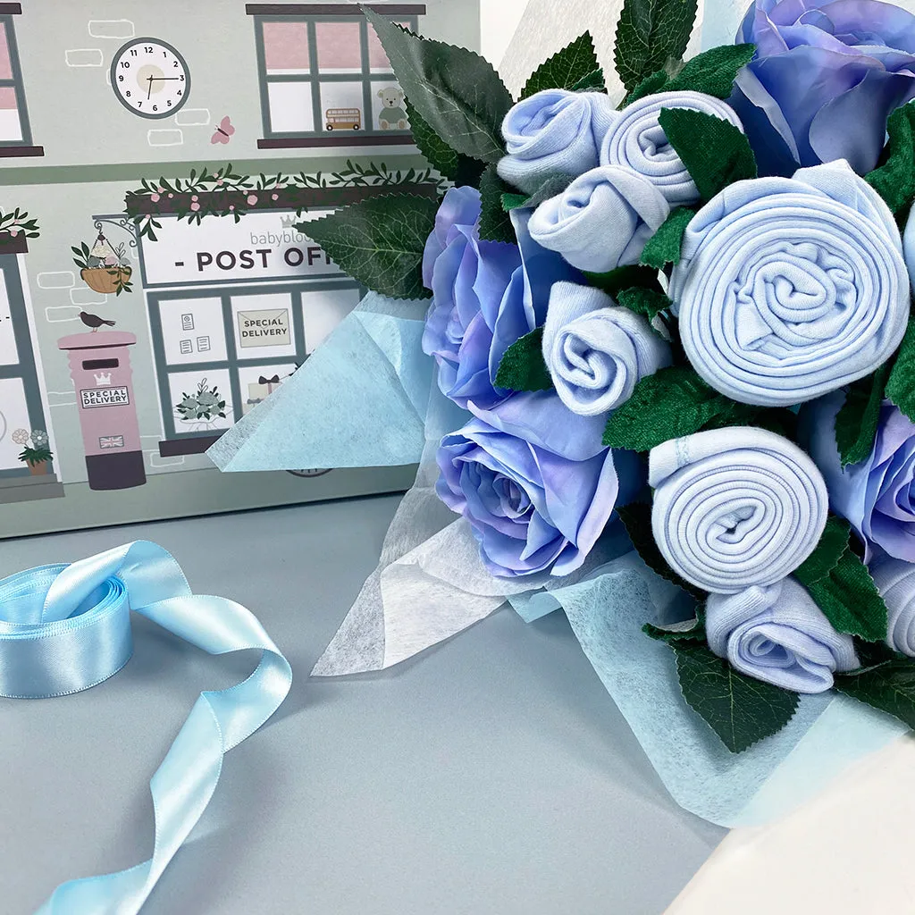 Luxury Rose Baby Clothes Bouquet - Blue