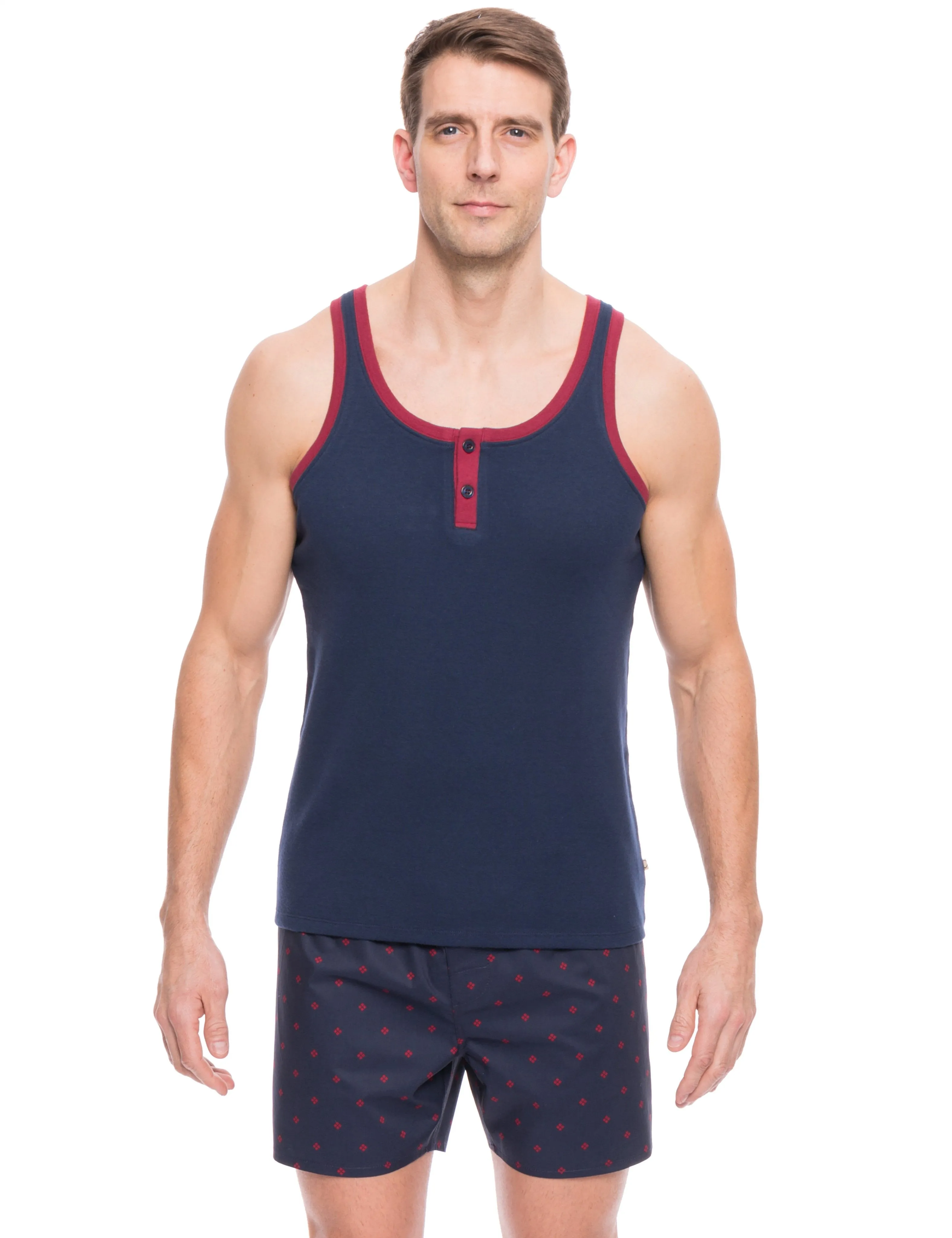 Men's Premium Cotton Boxer Tank Top Lounge Set